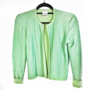 CHANEL vintage cashmere mint green cardiga…